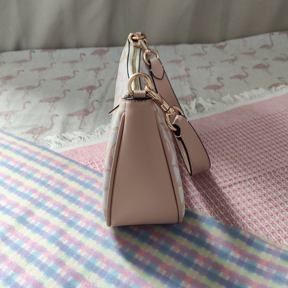 Coach Pink and Cream Signature Mini Shoulder Bag - Picture 11 of 12